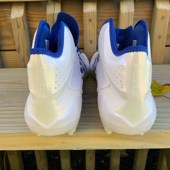 ADIDAS White Royal Blue Football Cleats Sz 16 - Picture 8 of 8